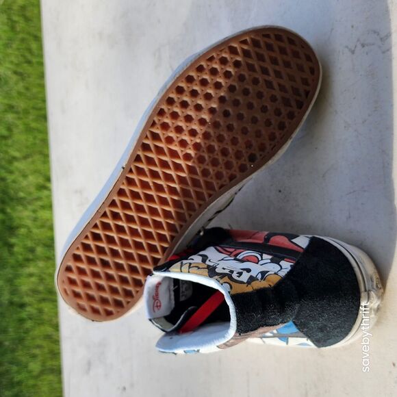 VANS SK8-HI USED‎ SIZE 8 DISNEY MICKEY AND FRIENDS BLACK BEIGE - Picture 5 of 12